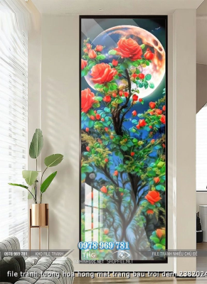 file tranh tuong hoa hong mat trang bau troi dem 2382024 ho t3