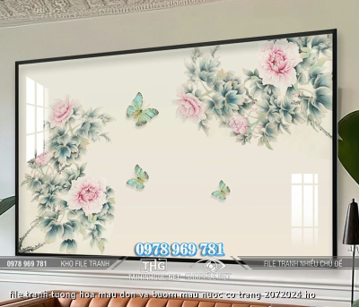 file tranh tuong hoa mau don va buom mau nuoc co trang 2072024 ho