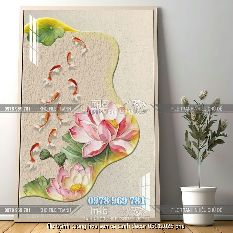 file tranh tuong hoa sen ca canh decor 05112025 phu