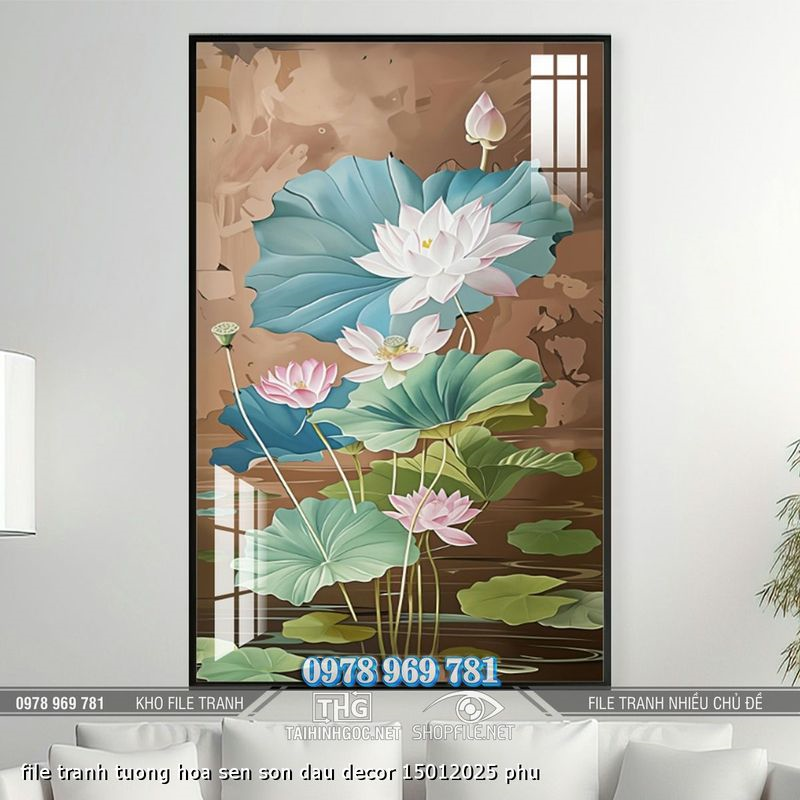 file tranh tuong hoa sen son dau decor 15012025 phu