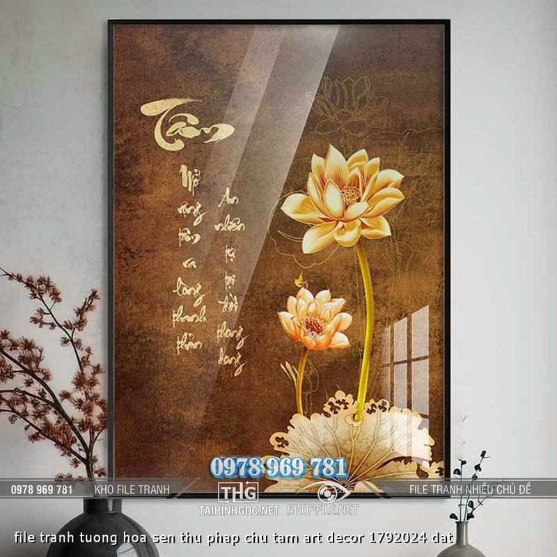 file tranh tuong hoa sen thu phap chu tam art decor 1792024 dat