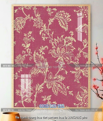 file tranh tuong hoa tiet pattern hoa la 28052025 phu