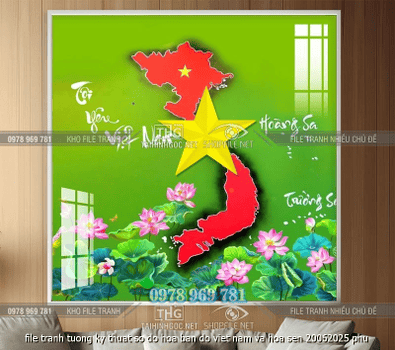 file tranh tuong ky thuat so do hoa ban do viet nam va hoa sen 20062025 phu