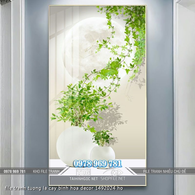file tranh tuong la cay binh hoa decor 1492024 ho