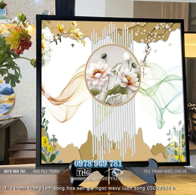 file tranh tuong lam song hoa sen gia ngoc wavy luon song 05082024 h