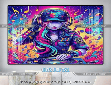 file tranh tuong nghe thuat co gai danh dj 17042025 hanh