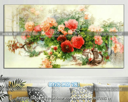 file tranh tuong nghe thuat decor vuon hoa mau don 26072025 vy