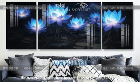 file tranh tuong nghe thuat hoa sen neon decor 06102025 phu