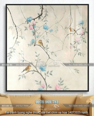 file tranh tuong nghe thuat hoa tiet chim va hoa 14072025 hanh