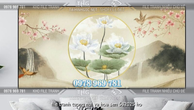 file tranh tuong nui va hoa sen 582025 ho
