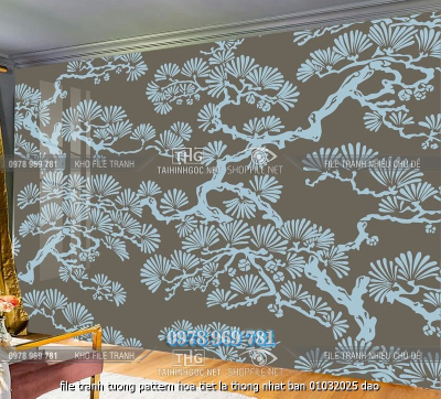 file tranh tuong pattern hoa tiet la thong nhat ban 01032025 dao
