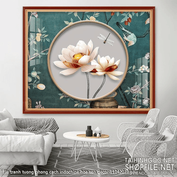 file tranh tuong phong cach indochine hoa sen decor 11042023 phu