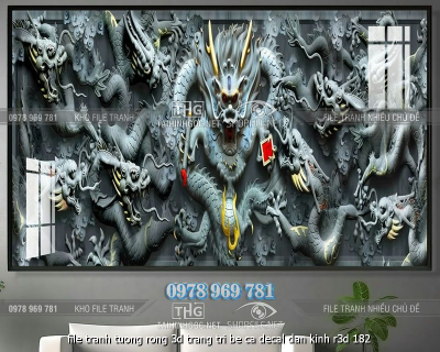 file tranh tuong rong 3d trang tri be ca decal dan kinh r3d 182