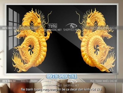 file tranh tuong rong trang tri be ca decal dan kinh r3d 278