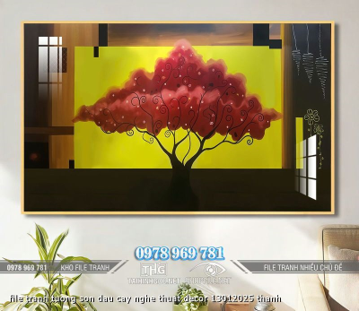 file tranh tuong son dau cay nghe thuat decor 13012025 thanh