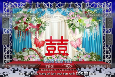 file tranh tuong trang tri dam cuoi nen xanh 23092025 hanh