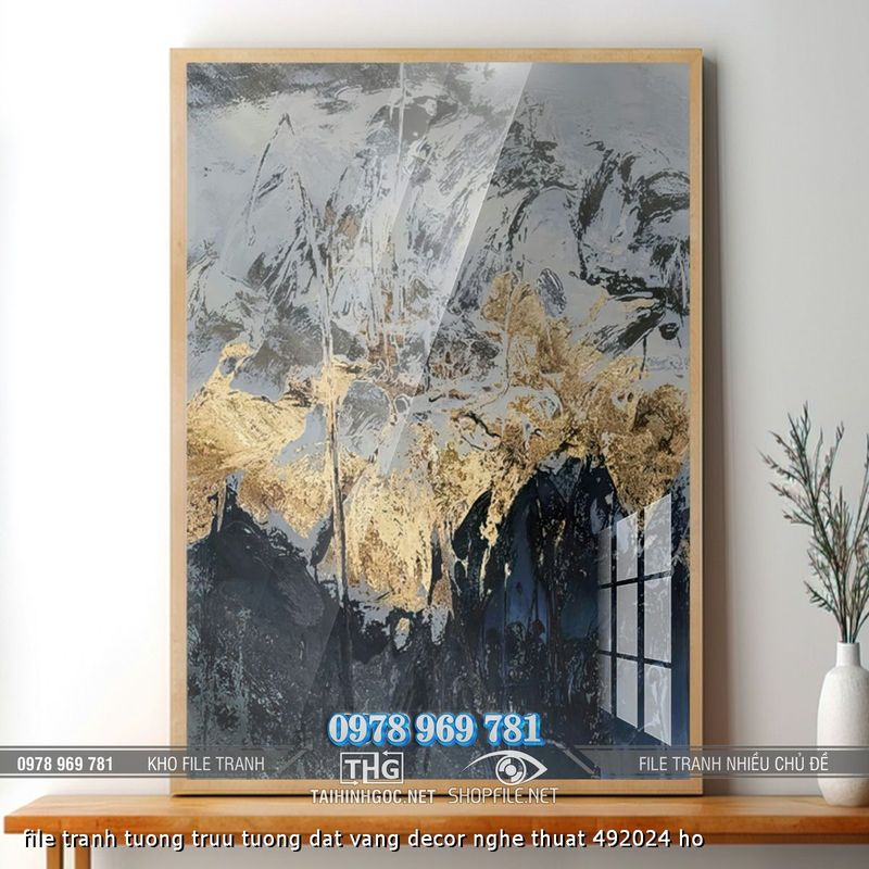 file tranh tuong truu tuong dat vang decor nghe thuat 492024 ho