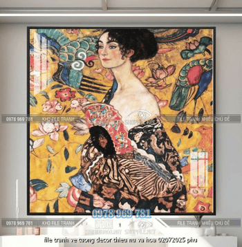 file tranh ve tuong decor thieu nu va hoa 02072025 phu
