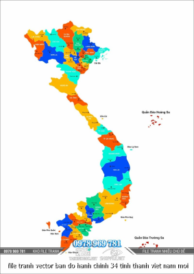 file tranh vector ban do hanh chinh 34 tinh thanh viet nam moi