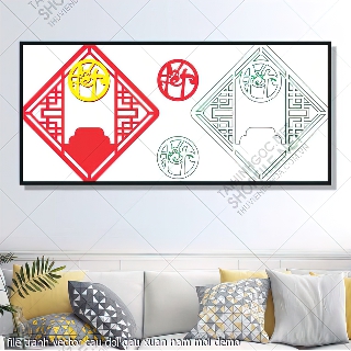 file tranh vector cau doi dau xuan nam moi