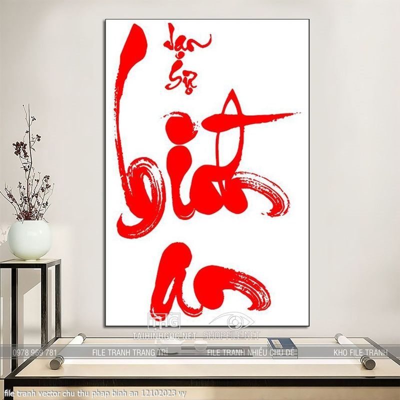 file tranh vector chu thu phap binh an 12102023 vy