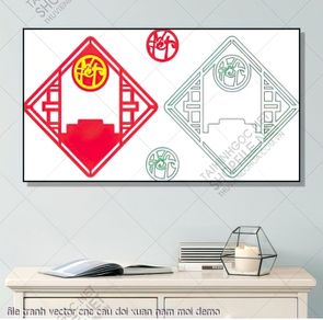 file tranh vector cnc cau doi xuan nam moi