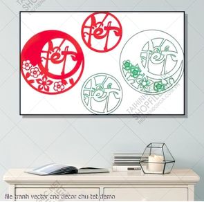 file tranh vector cnc decor chu tet