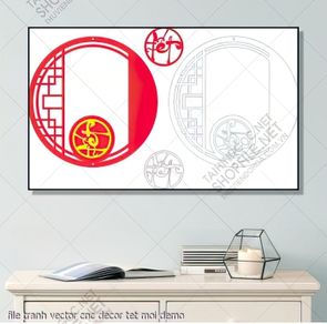 file tranh vector cnc decor tet moi