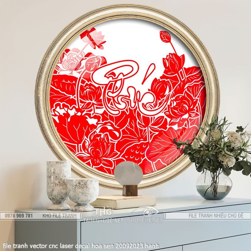 file tranh vector cnc laser decal hoa sen 20092023 hanh