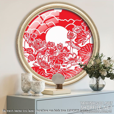 file tranh vector cnc lazer decal hoa sen hinh tron 11042023 quyen file tranh vector cnc lazer decal hoa sen hinh tron 11042023 quyen