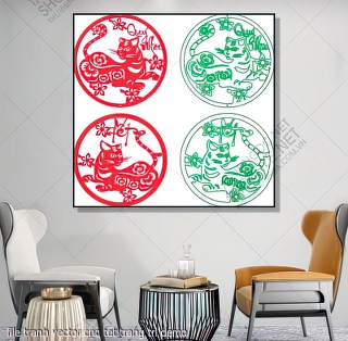 file tranh vector cnc tet trang tri