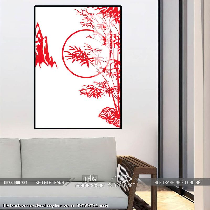 file tranh vector decal cay truc va nui 02022024 hanh
