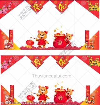 file tranh vector decal dan kinh nam moi tet 6