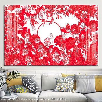 file tranh vector decal hoa sen canh mai 18112023 vy