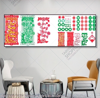 file tranh vector nghe thuat trang tri tet