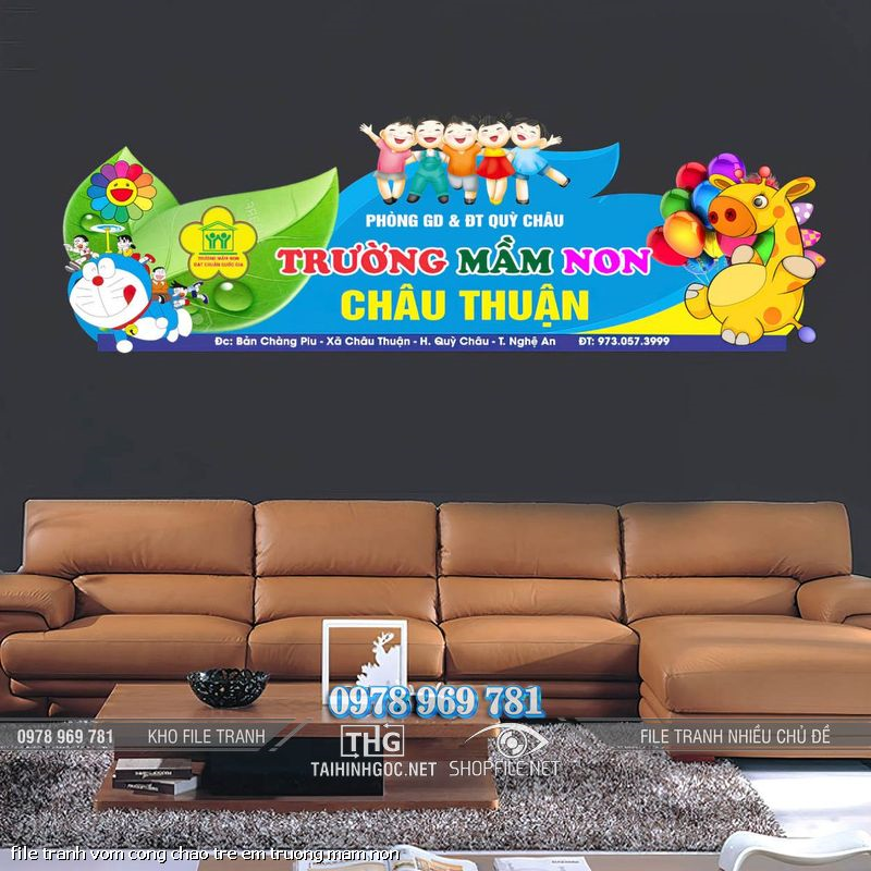 file tranh vom cong chao tre em truong mam non