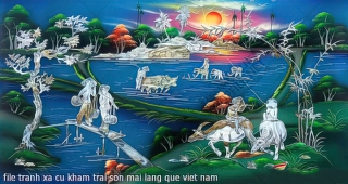 file tranh xa cu kham trai son mai lang que viet nam