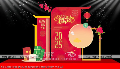 file vector background cong san khau tet nam moi 12 file vector background cong san khau tet nam moi 12