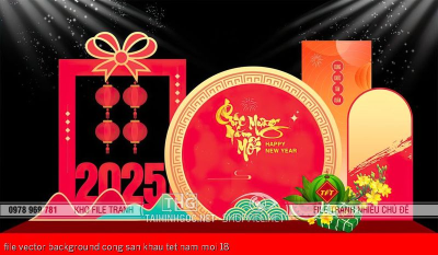 file vector background cong san khau tet nam moi 18 file vector background cong san khau tet nam moi 18