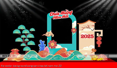 file vector background cong san khau tet nam moi 22 file vector background cong san khau tet nam moi 22