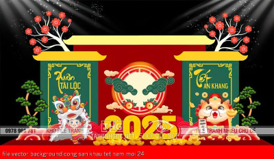 file vector background cong san khau tet nam moi 24 file vector background cong san khau tet nam moi 24