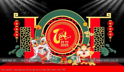 file vector background cong san khau tet nam moi 26 file vector background cong san khau tet nam moi 26
