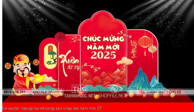 file vector background cong san khau tet nam moi 27 file vector background cong san khau tet nam moi 27