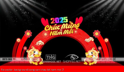 file vector background cong san khau tet nam moi 3 file vector background cong san khau tet nam moi 3