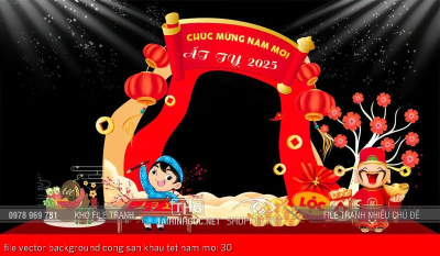 file vector background cong san khau tet nam moi 30 file vector background cong san khau tet nam moi 30