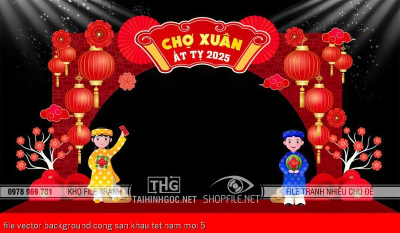 file vector background cong san khau tet nam moi 5 file vector background cong san khau tet nam moi 5