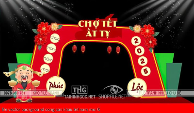 file vector background cong san khau tet nam moi 6 file vector background cong san khau tet nam moi 6