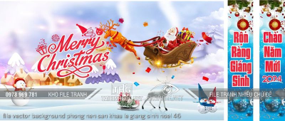 file vector background phong nen san khau le giang sinh noel 46