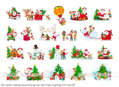 file vector background phong nen san khau le giang sinh noel 47