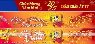 file vector bang ron trang tri decor tet nam moi 2024 2
